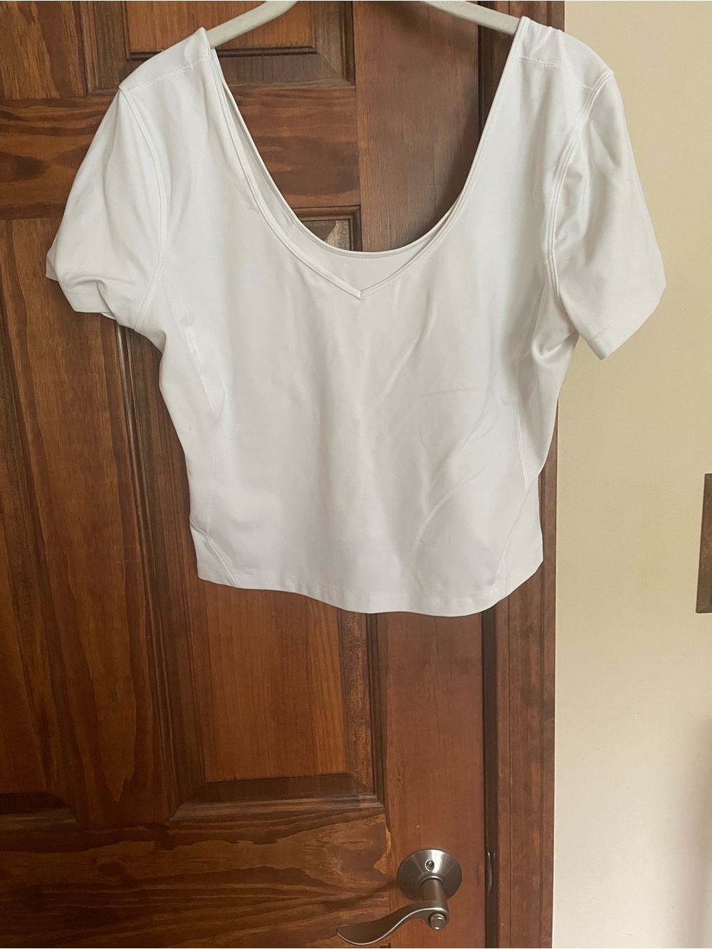 lululemon athletica White Scoop-Neck Crop Top